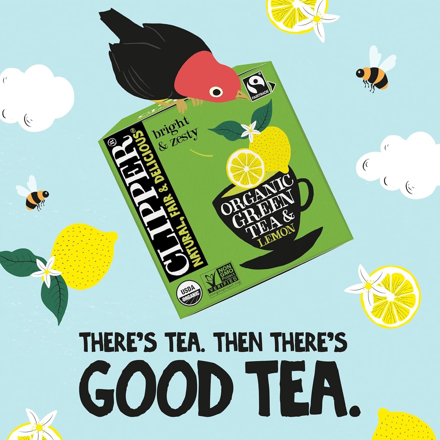 Clipper Tea Green Tea & Lemon Teabags – USDA Organic, Great Hot or Iced – Bright, Zippy, Natural, Fair & Delicious – 200 Tea Bags