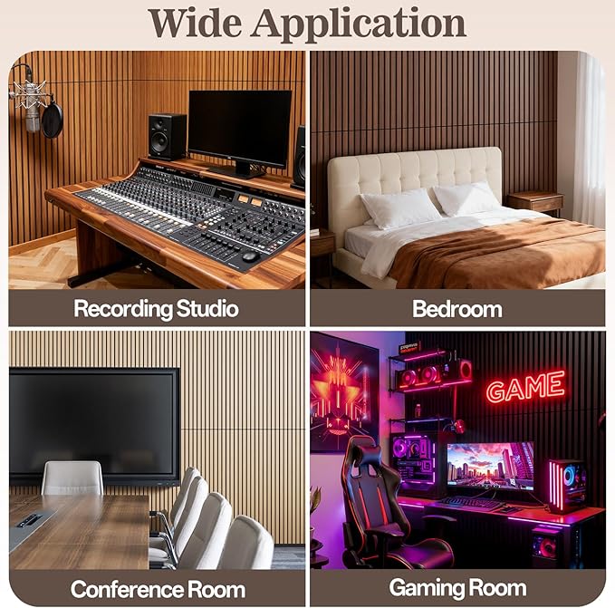 2 Pack Wood Panels for Wall, 47.24" x 23.81" Acoustic Wood Slat Wall Panel for - Image 6