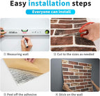Art3d 10-Pack 52.5 Sq.Ft Faux Brick 3D Wall Panels Peel and Stick in Red Brown - Image 6