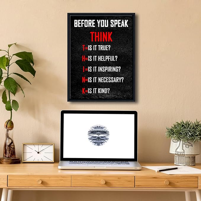 Pyradecor Black Framed Wall Art Inspirational Poster Canvas Prints Motivational - Image 3