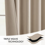 MIULEE Taupe Back Tab Blackout Curtains 90 Inches Long 2 Panels Set - Image 7