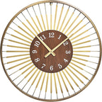 24 Inch Mid-Century Modern Wall Clock, Round Frame Metal Design - Image 8
