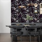 Laatse Vintage Purple Wallpaper Peel and Stick Dark Pink Floral Wallpaper - Image 4