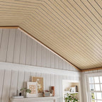 VEELIKE Light Oak Wood Wall Panels Peel and Stick Foam Slat Wallpaper - Image 6