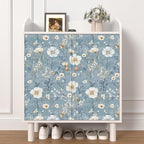 Laatse Blue Floral Peel and Stick Wallpaper White Botanical Contact Paper - Image 7