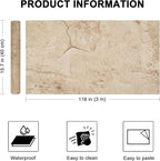 WADILE Beige Concrete Wallpaper 15.7 in * 118 in, Cement Contact Paper 3D Matte - Image 2