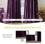 NICETOWN Blackout Purple Gothic Velvet Curtains 96 inch Long, Dark Purple - Image 4