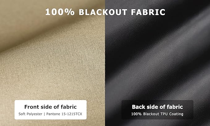 LazBlinds 100% Blackout Door Curtain, No Tools No Drill Cordless Blinds - Image 2