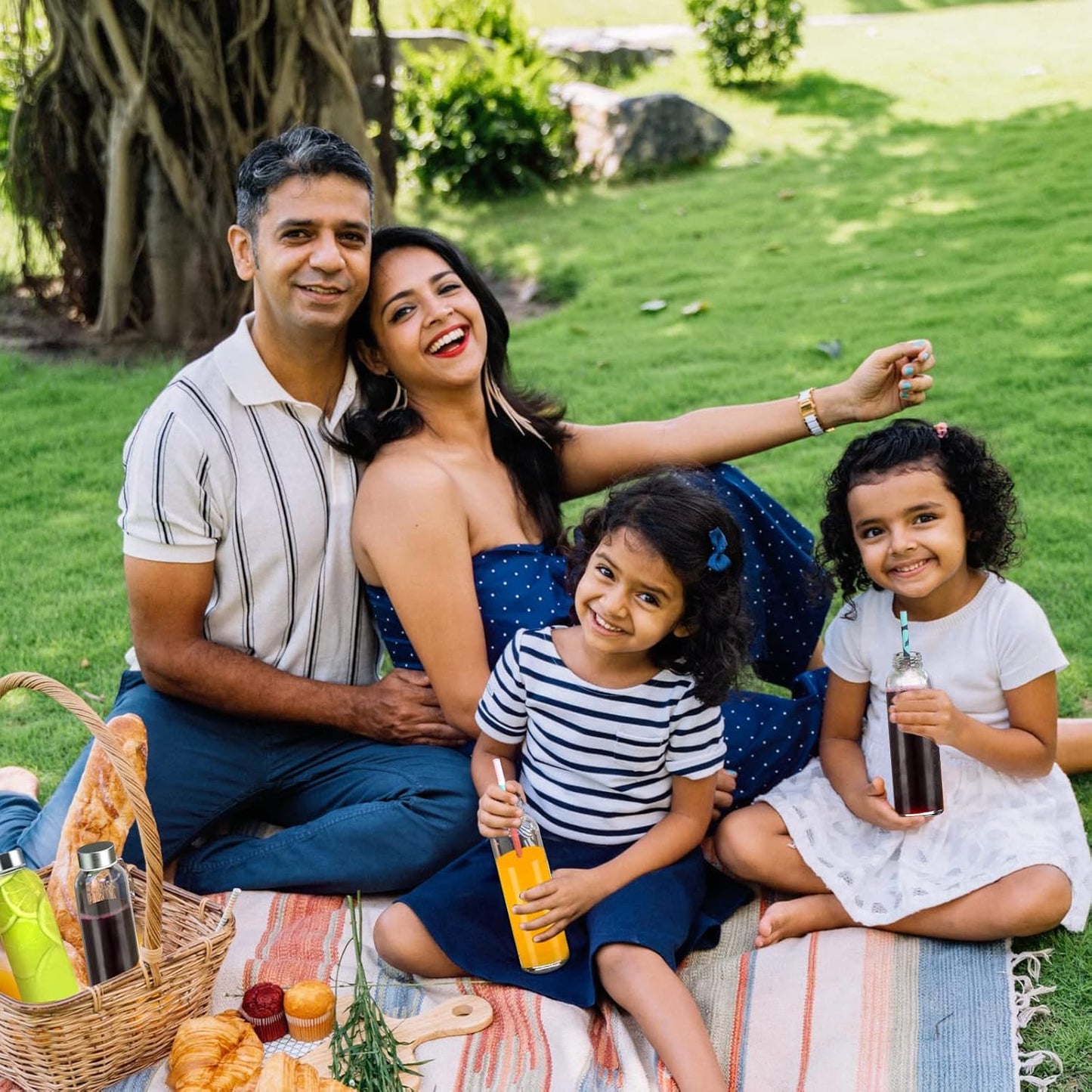 Clear Glass Bottles with Lids 18 oz, Reusable Glass Water Bottles with Stainless Steel Cap for Juicing, Refrigerator,100% Leak Proof, BPA Free, Juice Water Bottle Set of 10