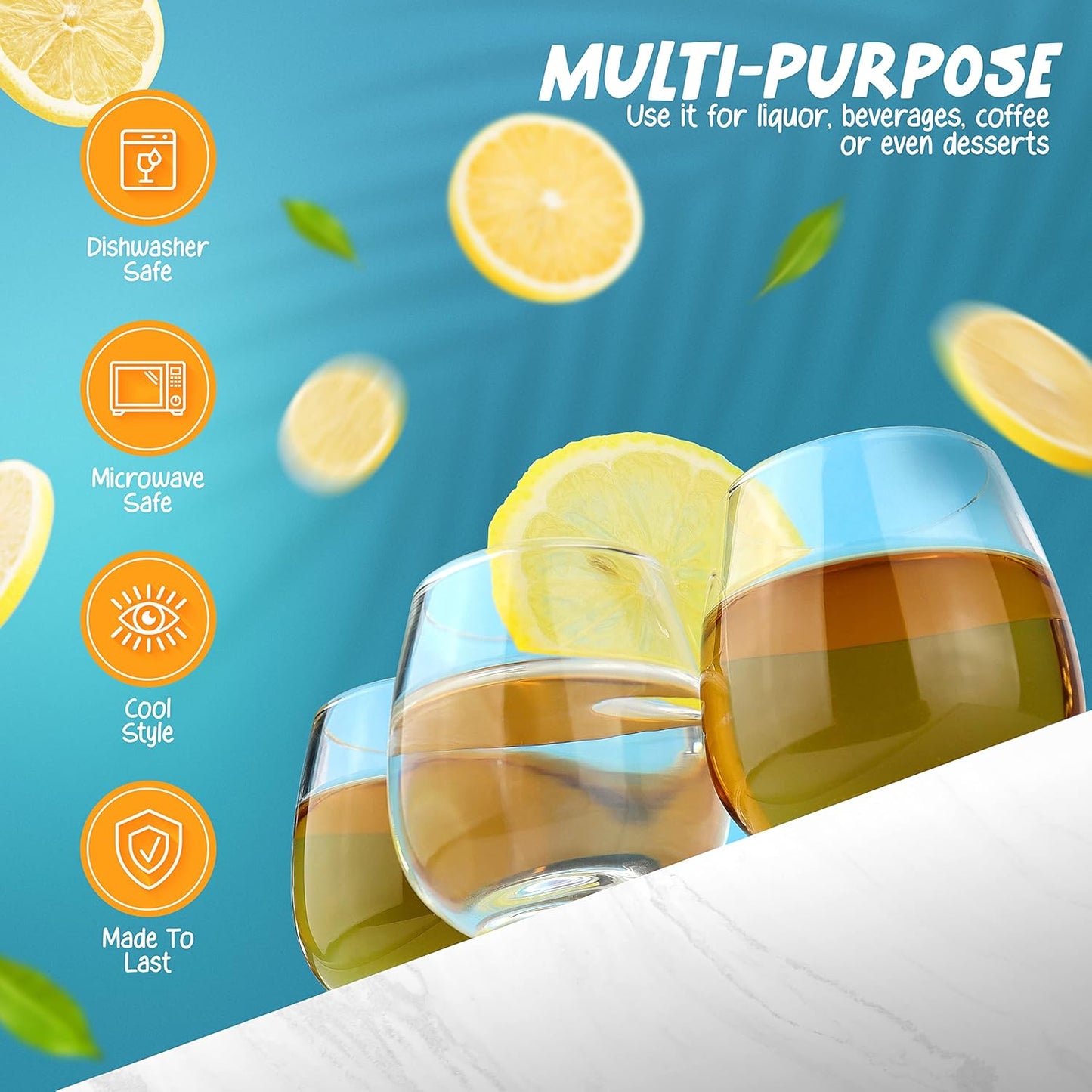 Cool Shot Glasses Set, Round Bottom Balancing Heavy Base Clear Glass, Tequila Vodka Scotch and Liquor Cordial Mini Cups, 2 oz, 6 pcs Gift set