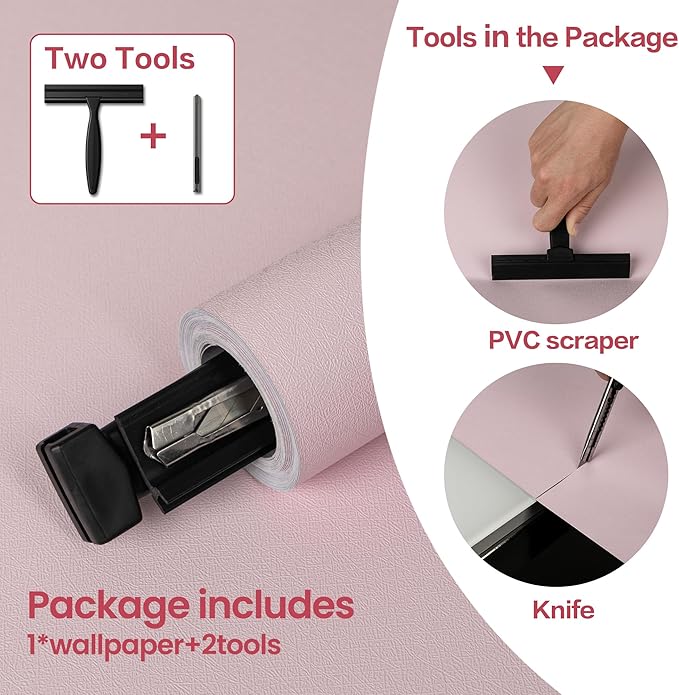 practicalWs Pink Wallpaper Peel and Stick - Image 3