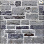 Commomy 10 Pcs 3D Faux Stone 3D Wall Panels 11.8'' x 11.8'' Ultralight PVC by CommomyDecor