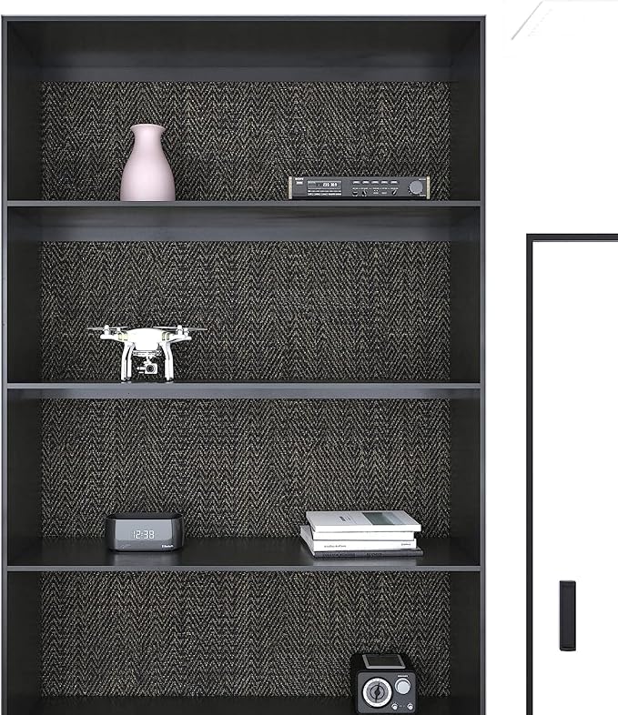 FunStick 24"x394" Black and Gold Grasscloth Peel and Stick Wallpaper Textured - Image 7
