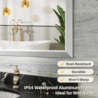22x30 Inch Brushed Silver Bathroom Mirror - Image 3