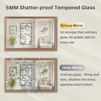 48x30 Inch Bathroom Mirror for Wall, Anti-Rust Walnut Wood Grain Metal Framed - Image 8