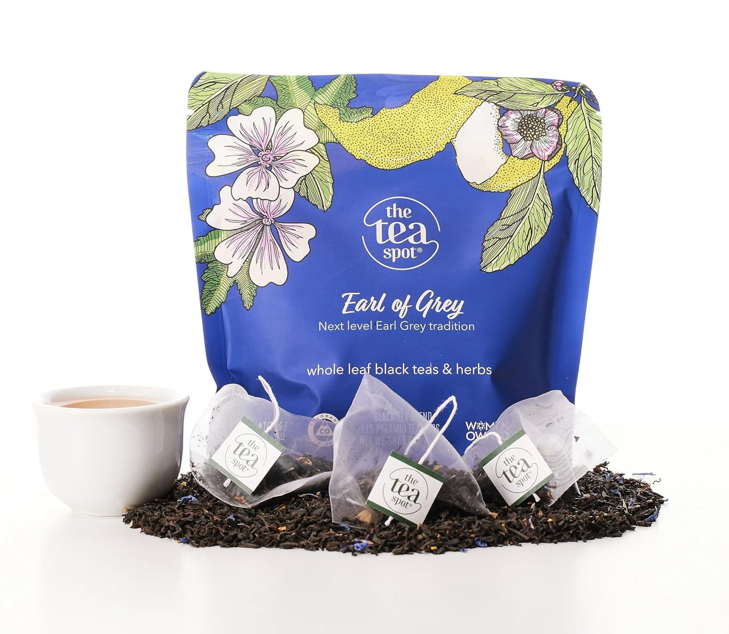 The Tea Spot Earl of Grey Black Tea with Citrus for Energy | Blend of Black Tea, Citrus Root, Mallow Flowers, Bergamot, Citrus and Vanilla Flavoring | 15 Tea Bags