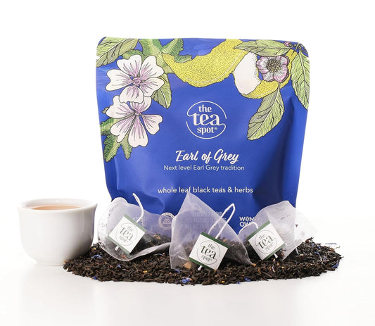 The Tea Spot Earl of Grey Black Tea with Citrus for Energy | Blend of Black Tea, Citrus Root, Mallow Flowers, Bergamot, Citrus and Vanilla Flavoring | 15 Tea Bags