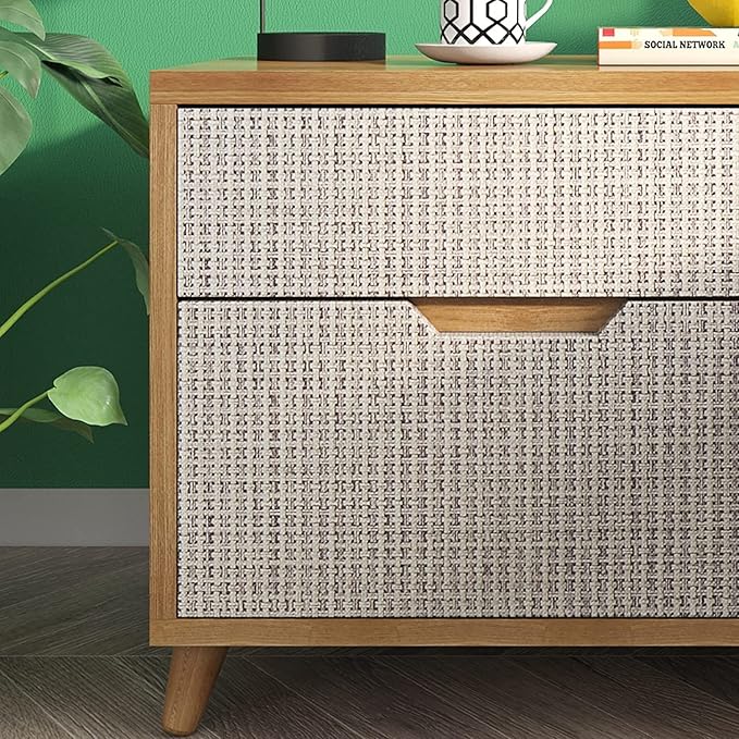 FunStick 24"x200" Grey Grasscloth Peel and Stick Wallpaper - Image 3