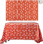Chuangdi 2pcs 4.5 x 9 Feet Brick Wallpaper Peel and Stick Backdrop Tablecloth by Chuangdi