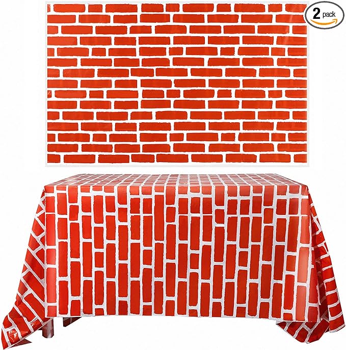 Chuangdi 2pcs 4.5 x 9 Feet Brick Wallpaper Peel and Stick Backdrop Tablecloth by Chuangdi