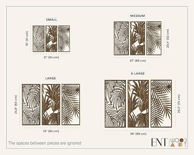 Tropical Leaves Wood Wall Art for Living Room, Botanical Wall Art Wood Panel - Image 4