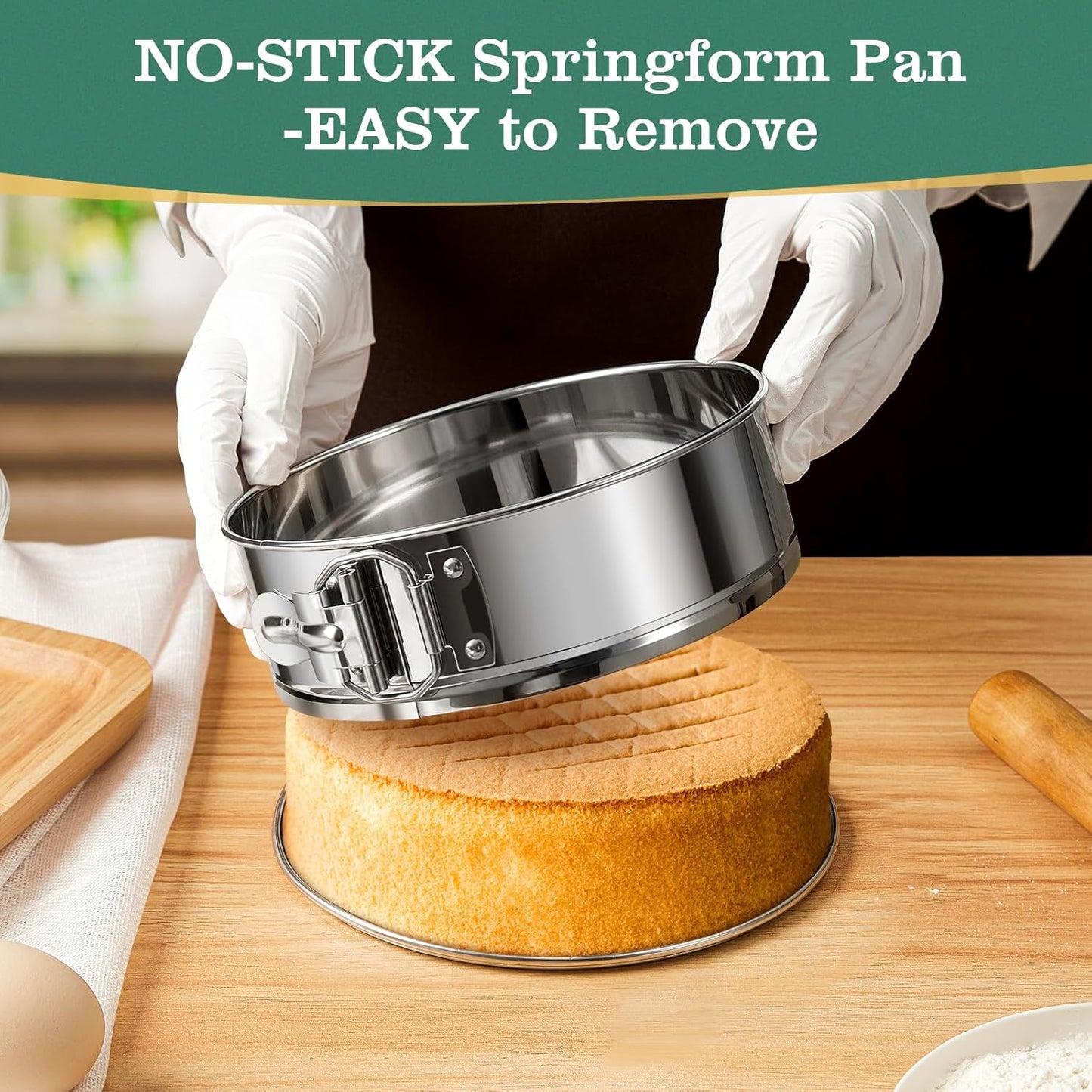 7 Inch Springform Cake Pan, Stainless Steel Springform Pans, Leakproof & Nonstick Cheesecake Pan with Removable Bottom, Round Spring Form Cake Pan For Baking