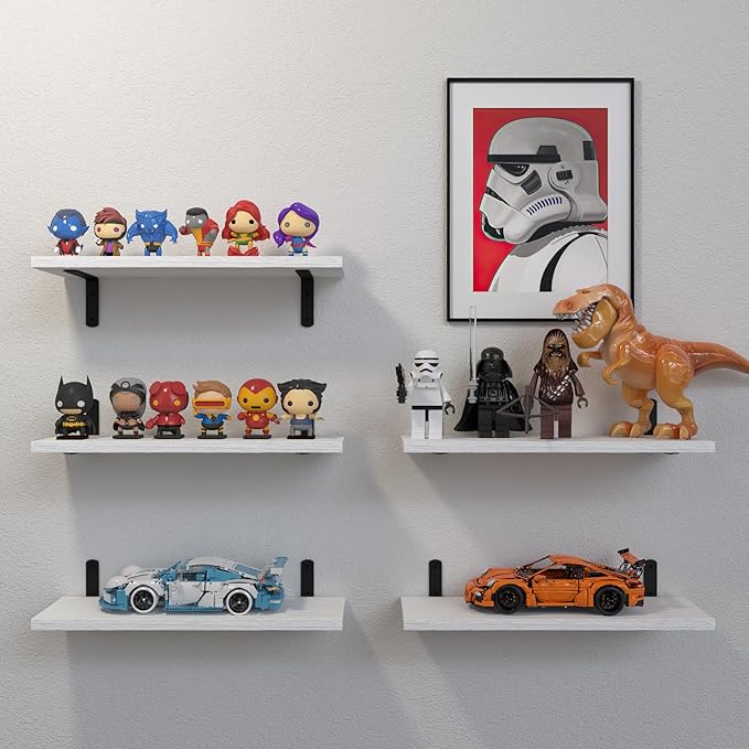 DOLLFIO Floating Shelves, 5 Sets Wall Shelves, Wooden Floating Shelves - Image 5