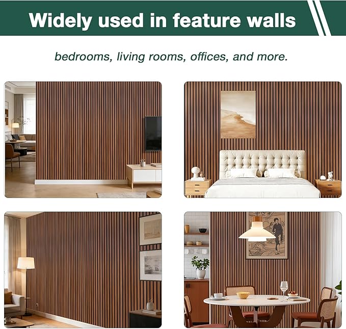 Yuzzy 4 Pack Wood Panels for Wall, 94.5" x 11" Acoustic Wood Slat Wall Panel - Image 6