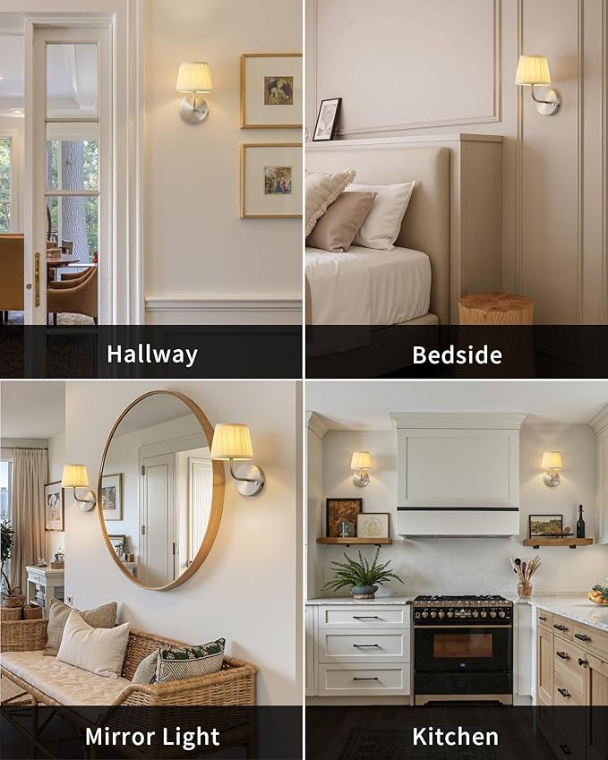 PUSU LED Cordless Nickel H9.6 inch Small Wall Sconces Set of 2, Rechargeable - Image 6