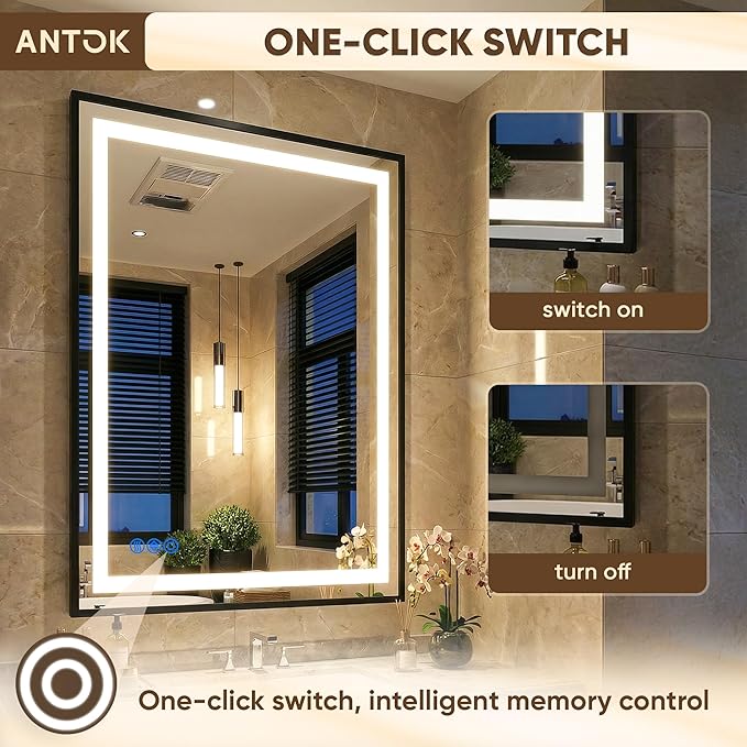 Antok 48X36 LED Bathroom Mirror - Image 6
