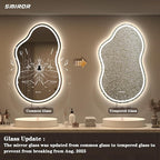 SMIROR Irregular Led Backlit Bathroom Mirror 48 x 26 inch, Asymmetrical Cloud - Image 8