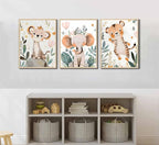 3 Pcs Safari Animals Nursery Canvas Wall Art Jungle Animals Cheetah Elephant - Image 6