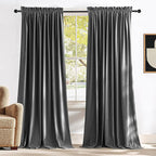 NICETOWN Living Room Grey Velvet Curtains, Sound and Sunlight Reducing Heavy by NICETOWN