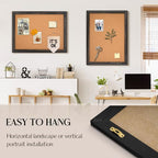 Cork Bulletin Board, Rustic Black Wooden Frame, Hanging Pin Board - Image 4