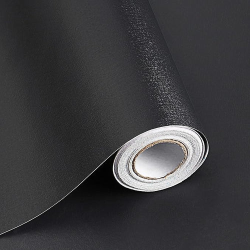 118"x17.7" Black Peel and Stick Wallpaper Black Contact Paper Decorative Self by SAFIYYA