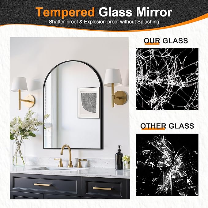 Delma Arched Bathroom Mirror, Living Room and Entryway - Image 4