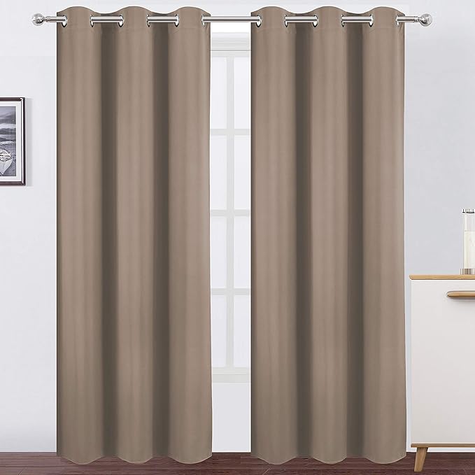 LEMOMO Cappuccino Thermal Blackout Curtains/38 x 84 Inch/Set of 2 Panels Room by Lemomo