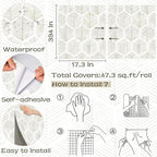 Modern Peel and Stick Wallpaper 17.3''×393'' Self Adhesive Wallpaper Boho - Image 3