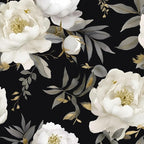 Laatse Dark Floral Wallpaper Peel and Stick Boho Wallpaper 17.5in x393in White by Laatse