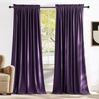 NICETOWN Purple Velvet Curtains 90 inches Long 2 Panels Set, Thermal Insulated by NICETOWN