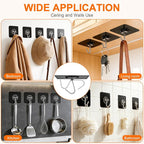 DDMY Adhesive Hooks for Hanging Heavy Duty 2026 Upgraded Black 24 Pack Sticky - Image 3