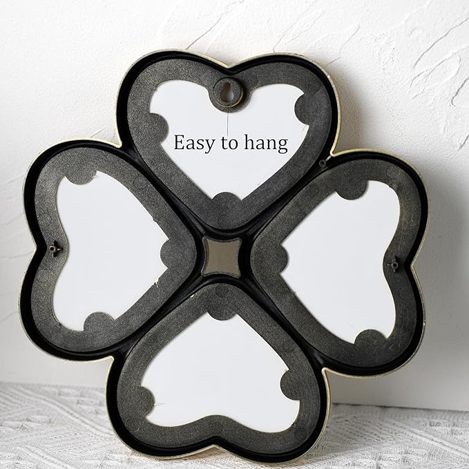 Small Decoritive Heart Wall Mirrors Set of 3, Decorative Four-Leaf Clover Mirror - Image 7
