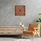 Homebia Designs Handmade Carved Wooden Wall Hanging Plaque 24x24 Inch Elegant - Image 2