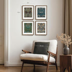 Framed William Morris Canvas Wall Art, 4 Piece Vintage Botanical Floral Bird - Image 2