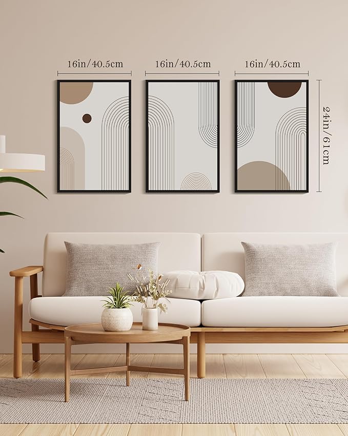 PHOPAGO Boho Wall Art Minimalist Bohemain Framed Wall Printing 16x24in Abstract - Image 5