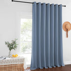 NICETOWN Stone Blue Blackout Curtain 120 inch Length, Grommet Window Treatment - Image 2
