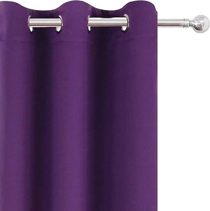 LEMOMO Purple Thermal Blackout Curtains/42 x 72 Inch/Set of 2 Panels Room - Image 7