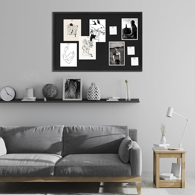 DAHAPYBOO Cork Board with Linen Black, Bulletin Board 36"x24", Corkboards - Image 7