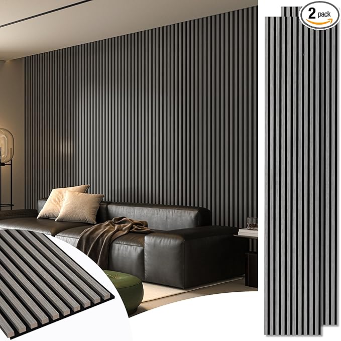 Art3d 2-Pack 108" x 12" Acoustic Wood Panels by Art3d