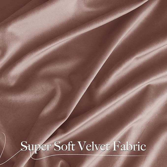 NICETOWN Room Darkening Dusty Pink Velvet Curtains 96 inch Length - Image 4